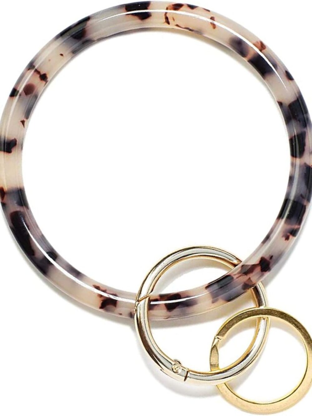 Key Ring Bracelet Keyring Bangle Keychain Wristlet, Acetate Round Key Chain